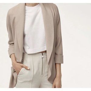 Wilfred Beige Draped Open-Front Blazer